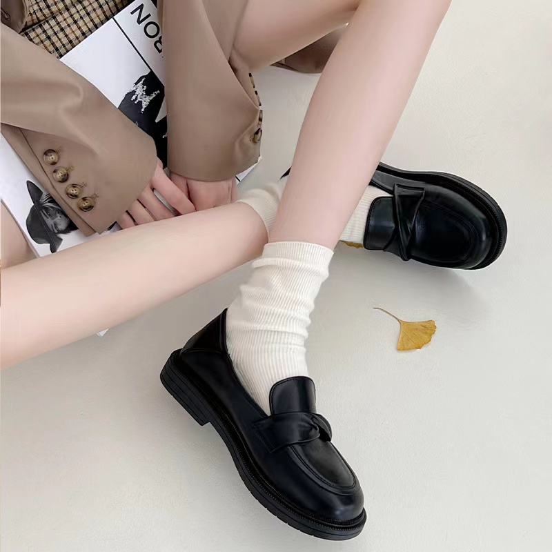 Giày Lười Da Mềm Thoải Mái Thời Trang Retro Nhật Bản 2022