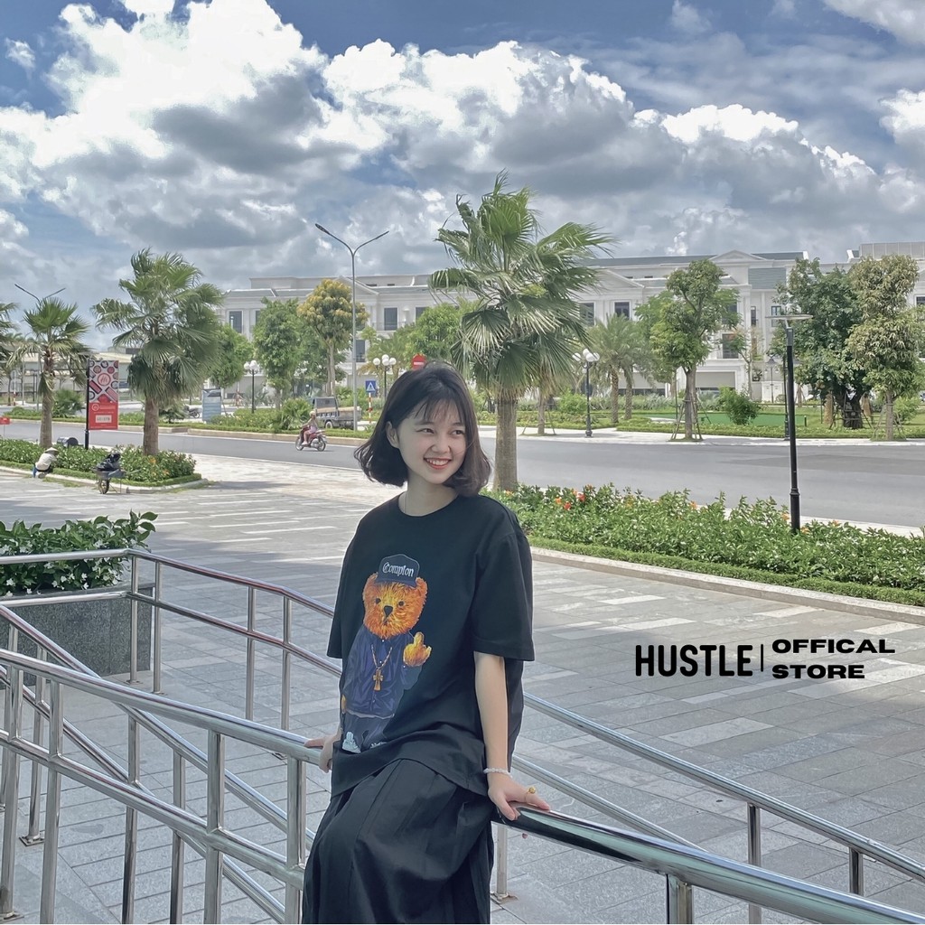 Áo thun nam nữ tay lỡ phông UNISEX form rộng  - &quot;Bad Bear&quot; - Chất liệu 100 cotton premium cao cấp full size - Hustle