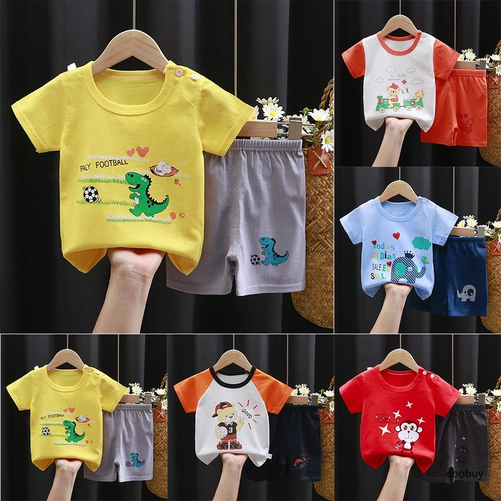 COD Bộ Quần Áo Ngắn Tay Cho Bé Trai Bé Gái CO