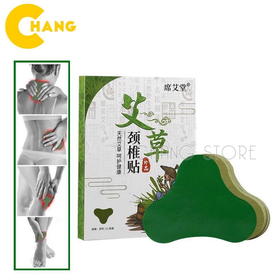12 Miếng Dán Vai Gáy Đông Y Thảo Dược Giảm Đau Lưng, Thoái Hóa Cột Sống