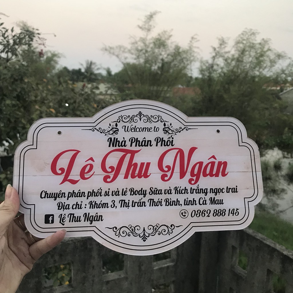 Bảng hiệu mica treo shop - Bảng hiệu livestream bán hàng - chống trộm cắp ảnh - in thương hiệu shop