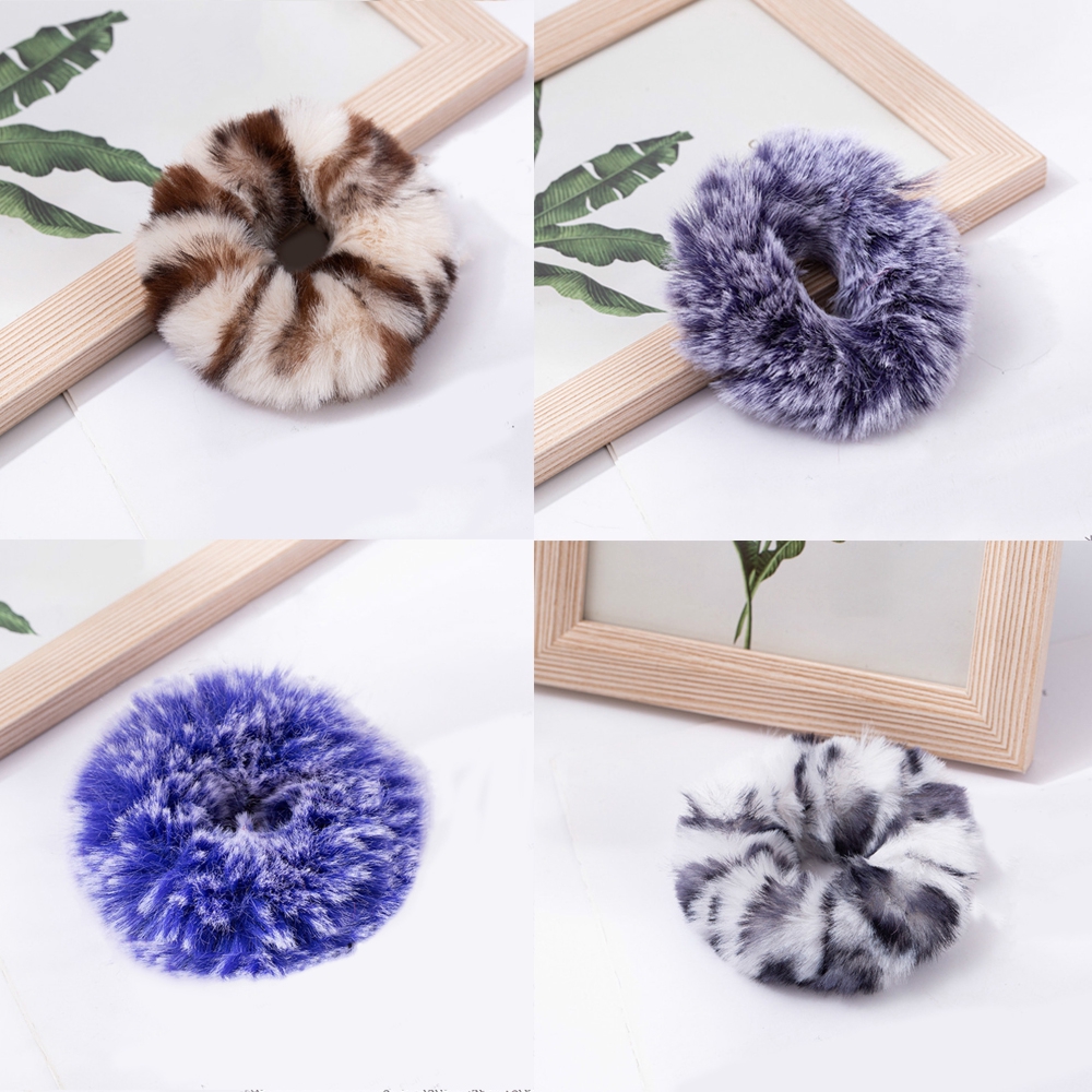 Dây Buộc Tóc Phối Lông Xù 19 Màu Tùy Chọn