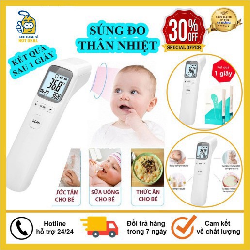 Nhiệt Kế Hồng Ngoại, Súng Đo Thân Nhiệt Hồng Ngoại Đa Năng, Cho Kết Quả Sau 1 Giây Kiểm Tra, Màn Hình LCD Hiện Thị "