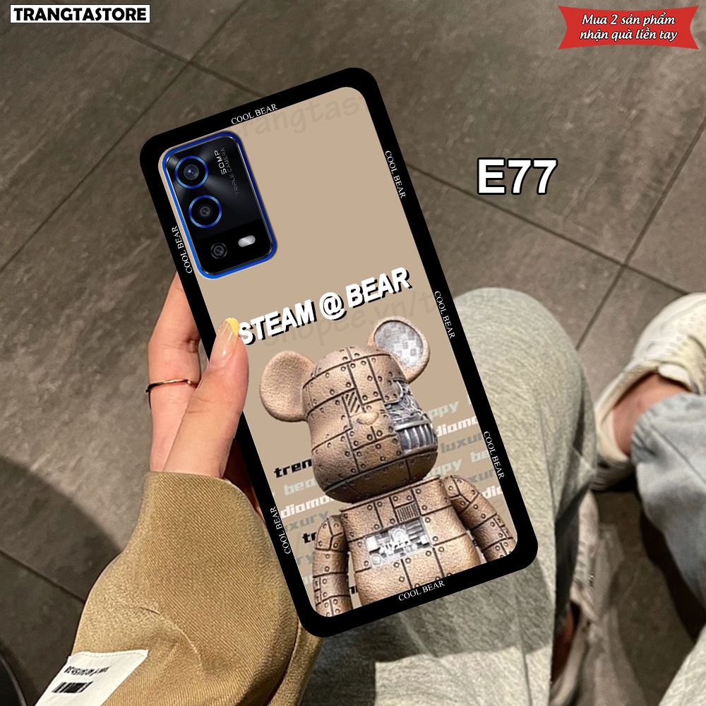 Ốp Oppo A55 in hình gấu Bearbrick,Metal Style,Doremon siêu dễ thương chất lượng