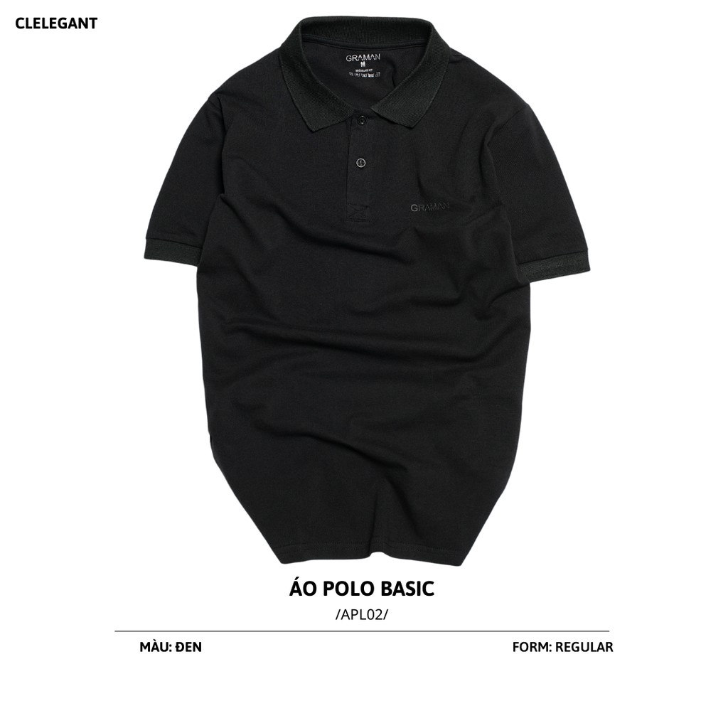 Áo Polo nam cổ bẻ vải Cotton cá xấu xịn,chuẩn form,sang trọng-lịch lãm màu Đen AP01 - CLELEGANT