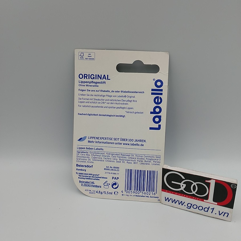 Son dưỡng môi Labello Original không màu 4.8g