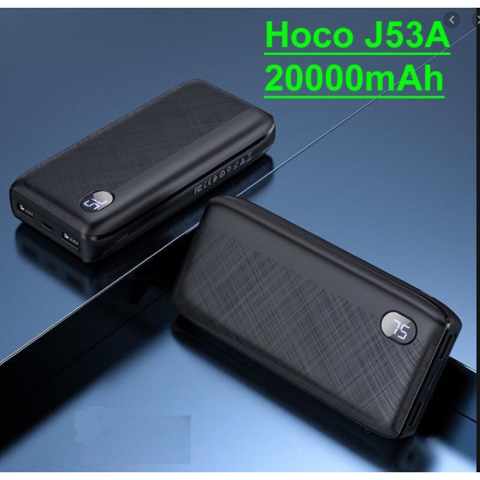 Sạc dự phòng ⚡CHÍNH HÃNG⚡ pin sạc dự phòng 20000mAh J53A  2 cổng input, 2 cổng output max 2A,màn hình LCD %pin