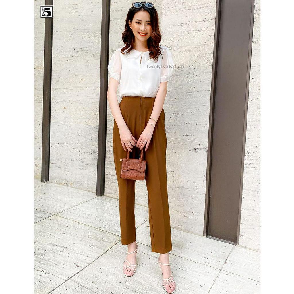 Quần baggy nữ công sở khóa moi Twentyfive T614