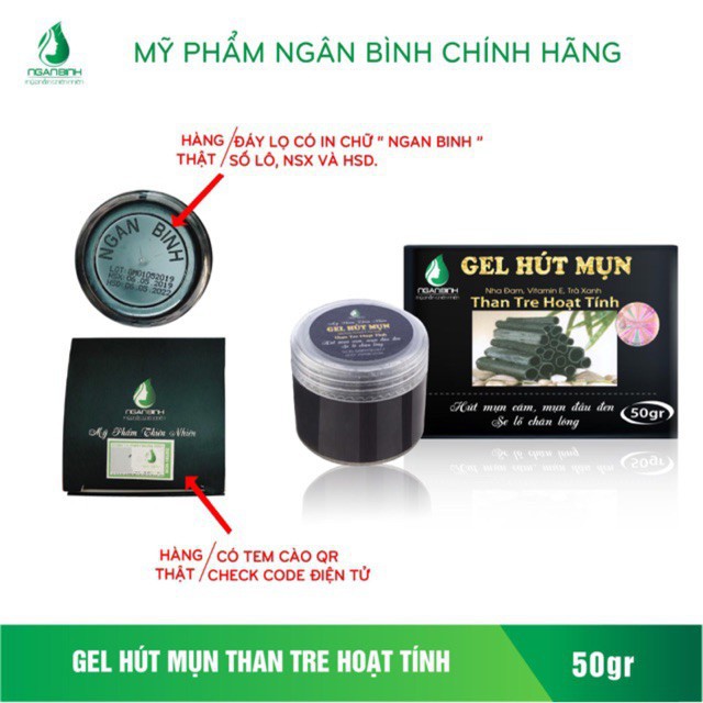 (HÀNG THẬT) Gel Lột Mụn Hút Mụn Than Tre Ngân Bình hút sạch mụn cám, mụn đầu đen, lông tơ mặt, sợi bã nhờn