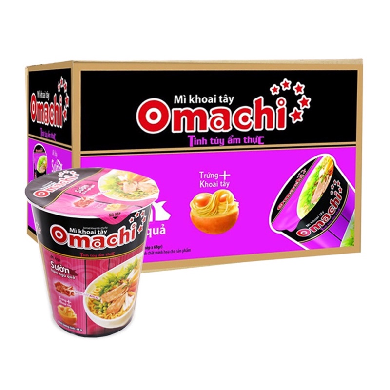 Thùng mì ly Omachi sườn hầm ngũ quả 24 ly