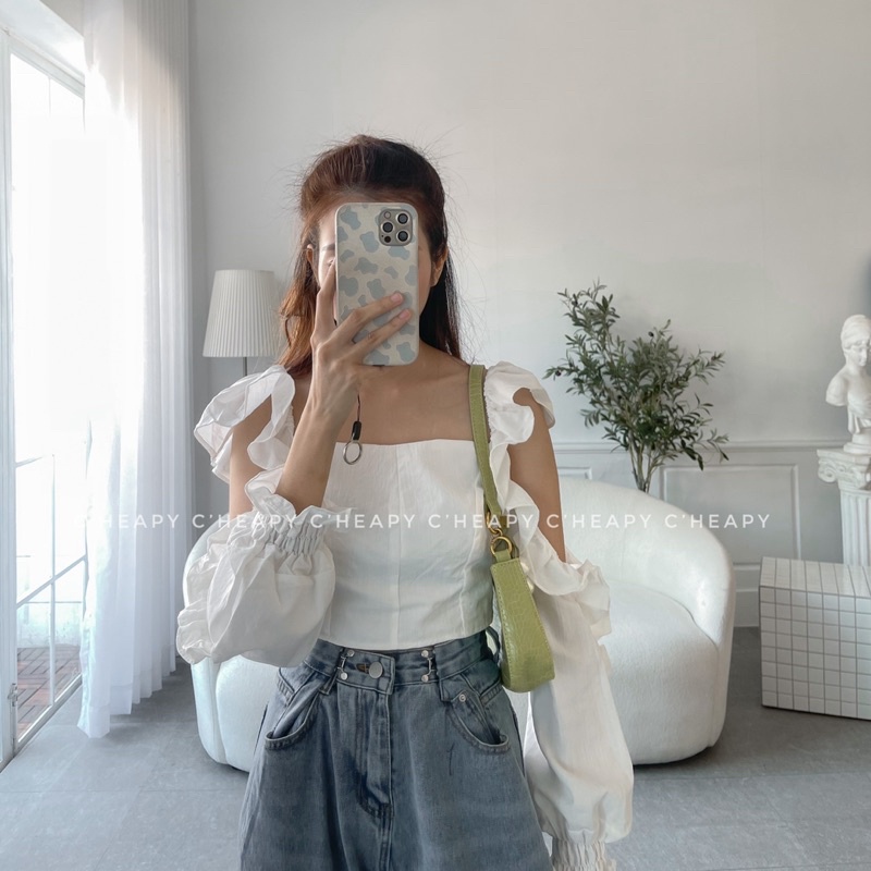 áo croptop tay xoắn Jona