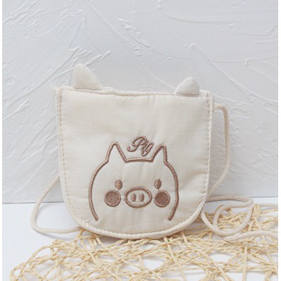 (CÓ SẴN - ảnh thật shop chụp) Túi đeo chéo vải linen Hàn Quốc dễ thương đựng tiền lì xì tết, đựng tỏi cho bé đi chơi