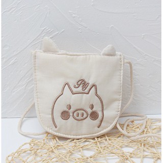 (CÓ SẴN  - ảnh thật shop chụp) Túi đeo chéo vải linen Hàn Quốc dễ thương đựng tiền lì xì tết, đựng tỏi cho bé đi chơi