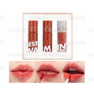Set 3 cây son mini romand best warm tint