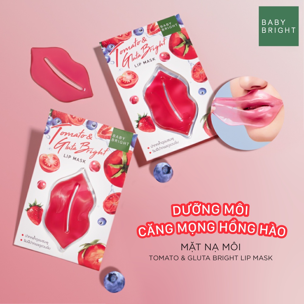 Mặt Nạ Môi Cà Chua Baby Bright Tomato & Gluta Bright Lip Mask 10g