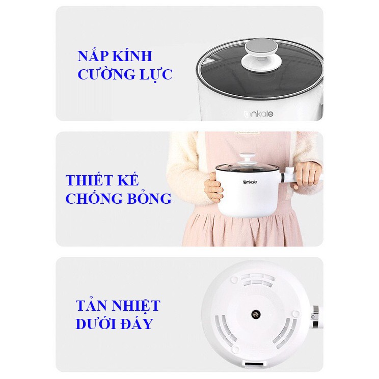 Nồi lẩu điện nồi hấp điện mini chống dính ca nấu mỳ đa năng, nồi lẩu, luộc trứng, luộc rau, đun nước siêu tốc