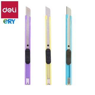 Dao Rọc Giấy Vỏ Thép Màu - Lưỡi Nhỏ DELI | E2066