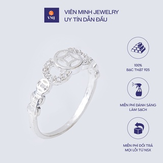 Nhẫn bạc nữ VMJ, nhẫn nữ bạc 925 cao cấp, nhẫn phong thủy nhỏ xinh mặt gắn đá - VMJ79