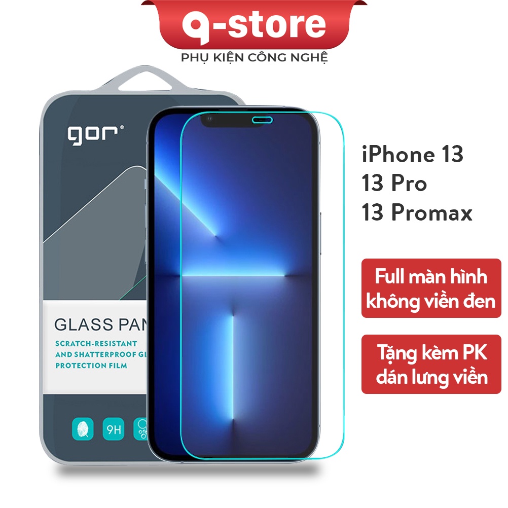 Cường lực iPhone 13 13 Promax Qstore Kính cường lực Gor iphone 13 trong suốt không viền