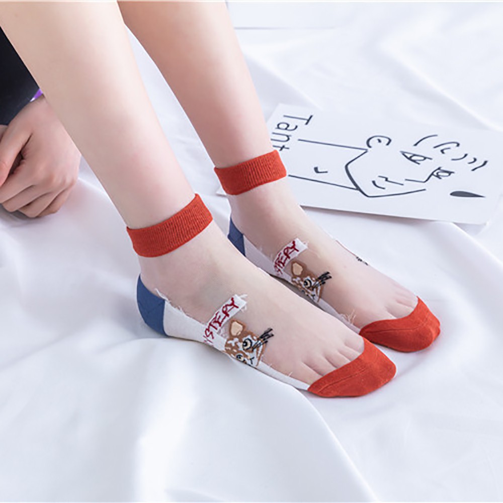 Tất Cotton Mỏng In Hình Mèo Hoạt Hình Thời Trang Cho Nữ 2life