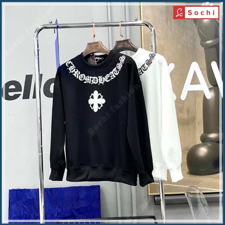 Áo thu đông cổ tròn, áo thu đông giữ nhiệt Sochi chất nỉ mềm mịn in CH mã SW.811