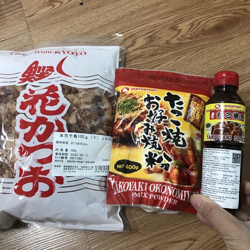 Combo nguyên liệu làm bánh bạch tuộc , takoyaki, bánh xèo Nhật