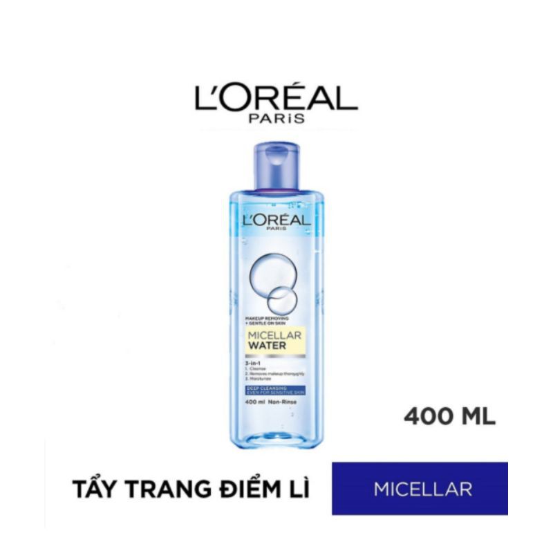 Nước Tẩy Trang Loreal Làm Sạch Sâu L'Oreal Micellar Water 3 In 1 Deep Cleansing. ( xanh đậm sạch sâu)