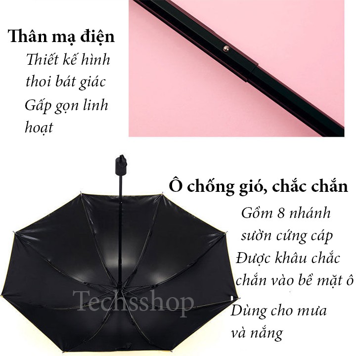 Dù Gấp Gọn 8 Nan Hình Gấu Dễ Thương Đi Nắng Mưa Chống Tia UV, Tia Cực Tím Cho Nhân Viên Văn Phòng, Sinh Viên, Học Sinh