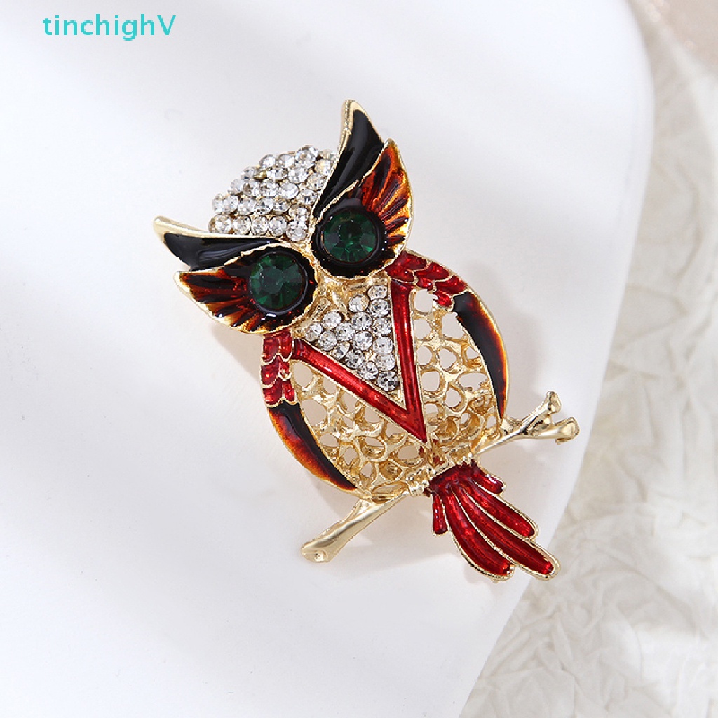 [TinchighV] Ghim Cài Khăn Choàng / Khăn Choàng Bằng Hợp Kim Hình Cú Đính Đá Vintage Cho Nữ [Mới]