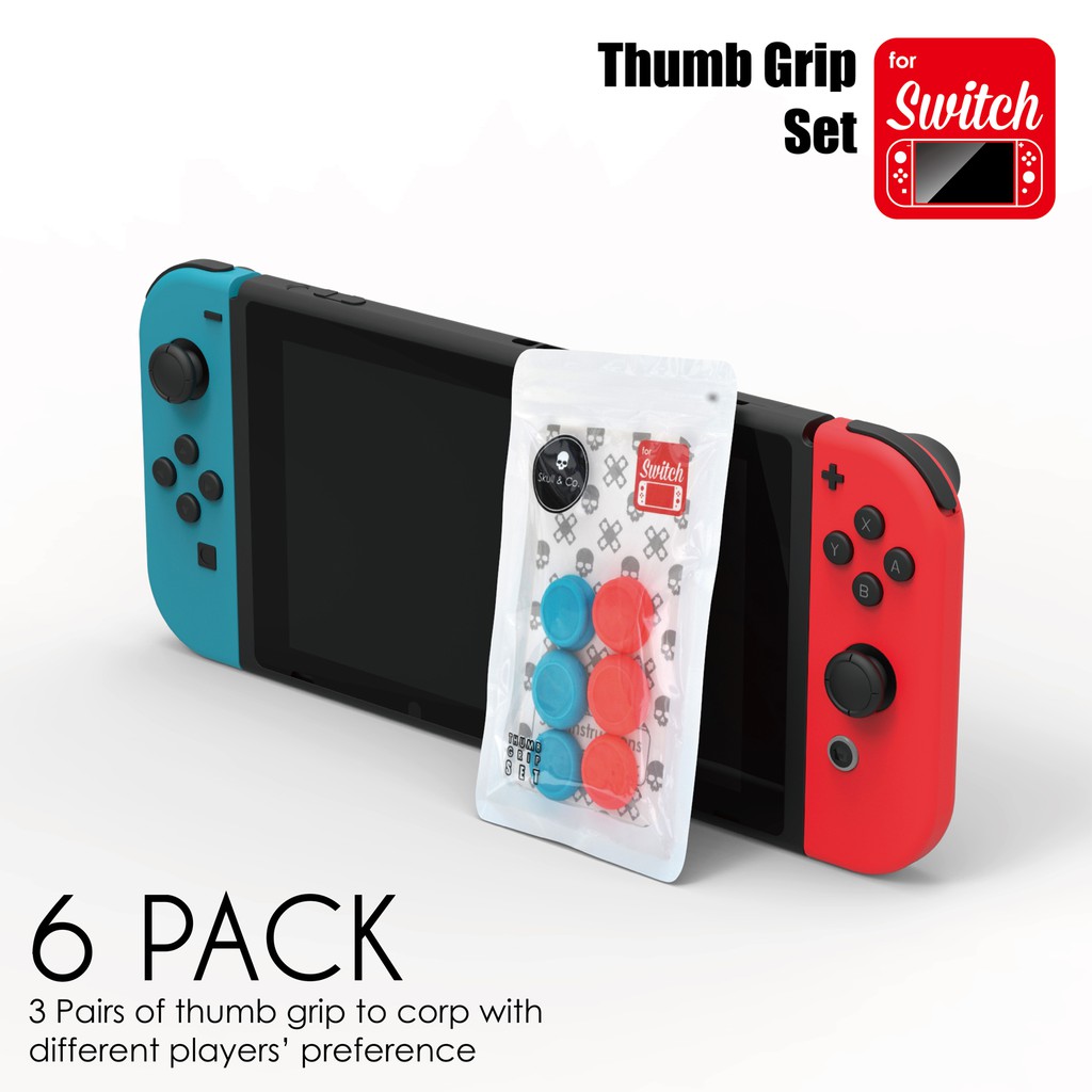 Bộ 6 núm bọc analog cao cấp hãng Skull & Co cho Joy-Con - Nintendo Switch / Lite