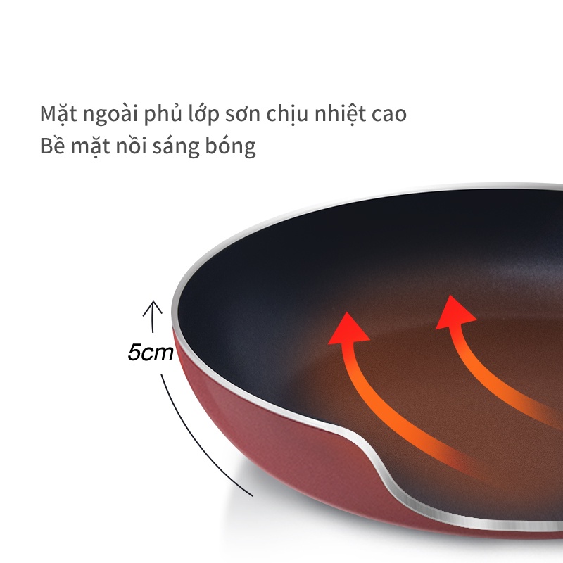 INSSA Nồi chống dính, bếp từ, bếp gas, dụng cụ nấu ăn chống dính chuyên dụng, chảo đa năng, chảo chiên gia dụng