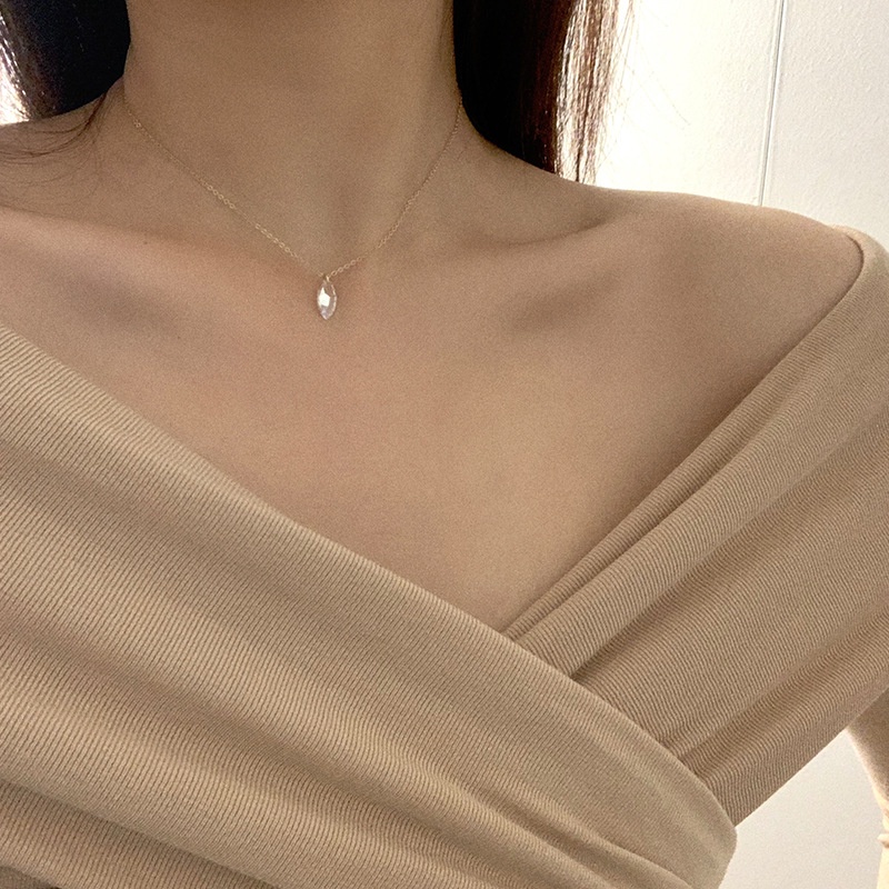 Dây Chuyền Kim Cương Một Lớp Đính Kim Cương Phong Cách Mới Cho Nữ