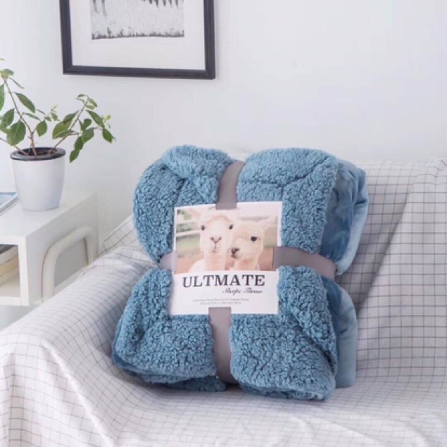 Chăn Lông Cừu Ultmate Nhập Khẩu- 2 Lớp Dày Dặn- Ấm Áp- Kích Thước 2m x 2m3