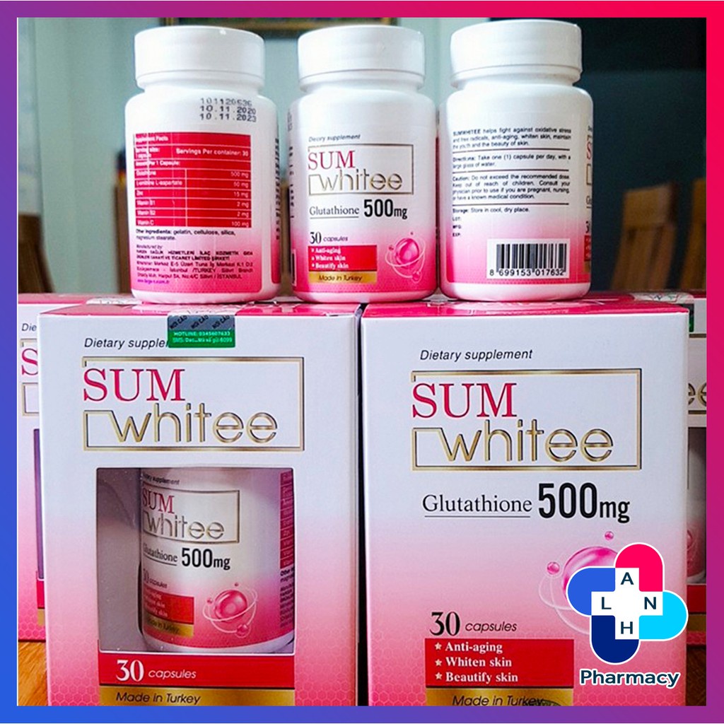 Viên Uống SumWhitee ⚡Chính Hãng⚡ Hộp 30 Viên - Làm Sáng Da, Hạn Chế Lão Hóa - Xuất xứ Turkey Minh Khang Pharmacy