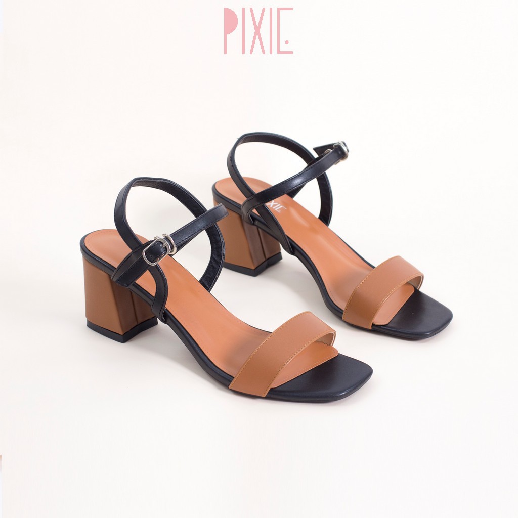 Giày Sandal Cao Gót 6cm Đế Vuông Mix Nhiều Màu Pixie X467