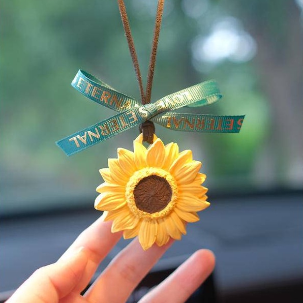 Nước Hoa Ô Tô Treo Gương Hậu Hình Hoa Hướng Dương Xinh Xắn