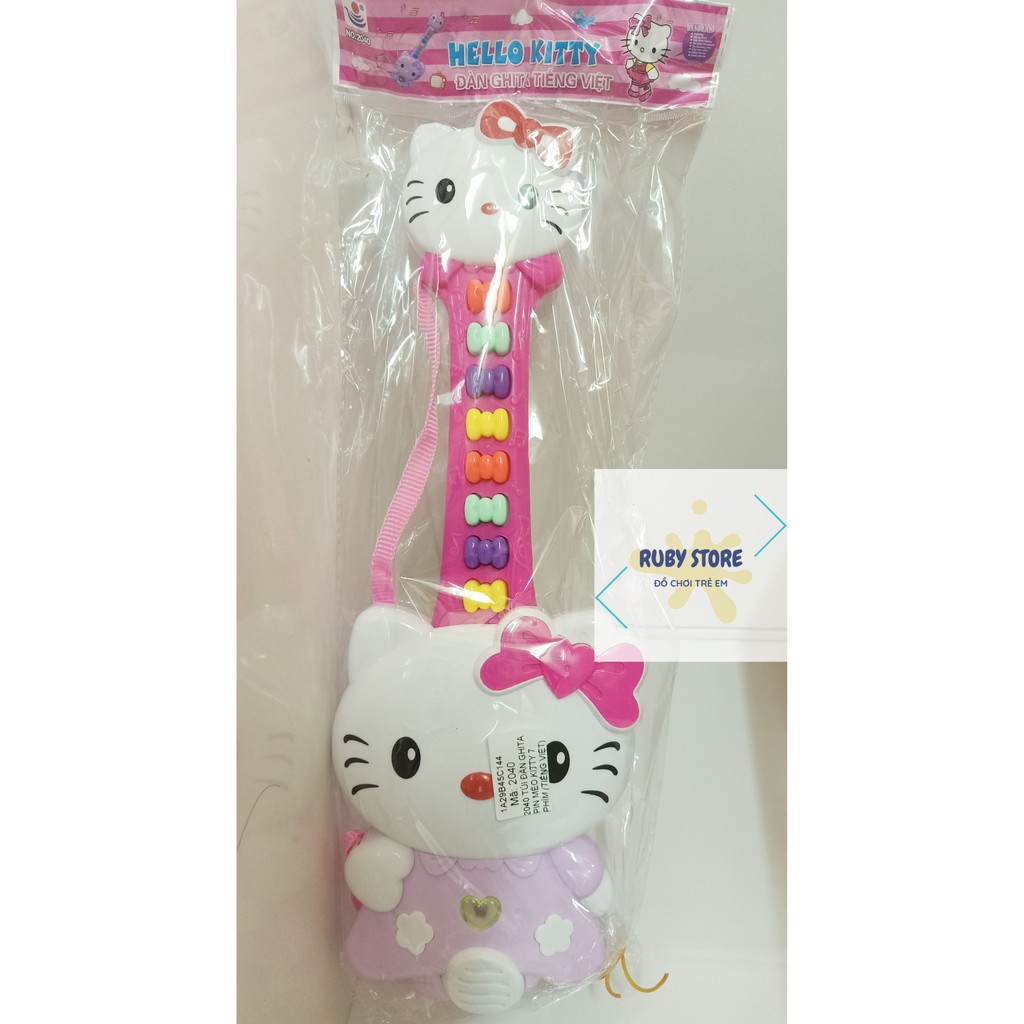 THIÊN TÀI ÂM NHẠC 5 - ĐÀN GUITAR HELLO KITTY 7 PHÍM (DÙNG PIN)