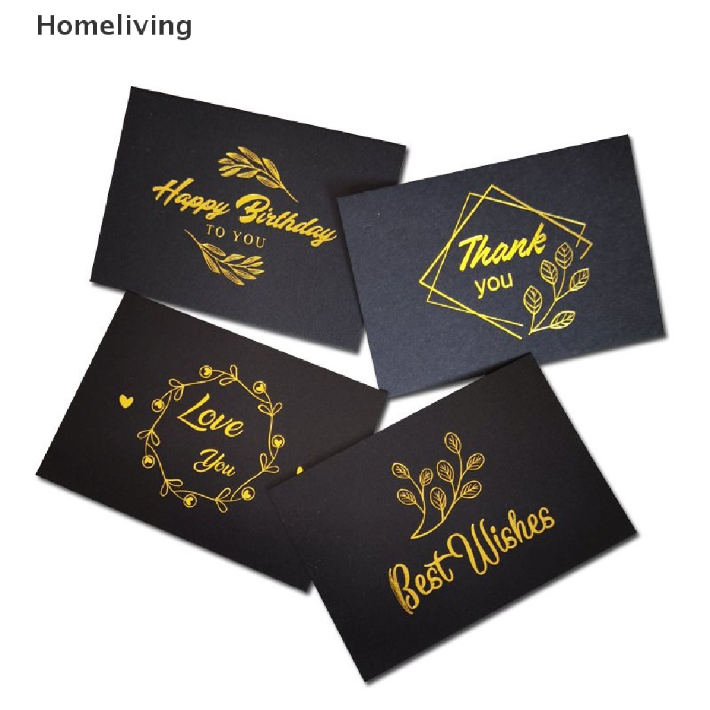 Set 50 Thiệp Chúc Mừng Sinh Nhật / Đám Cưới Màu Đồng In Chữ Thank You Xinh Xắn Thẻ