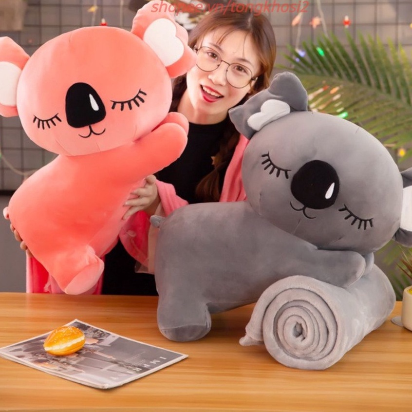 Chăn Gối Văn Phòng 3IN1 - Bộ gối chăn 4 mùa hình gấu Koala siêu đáng yêu cho mẹ và bé cưng xịn