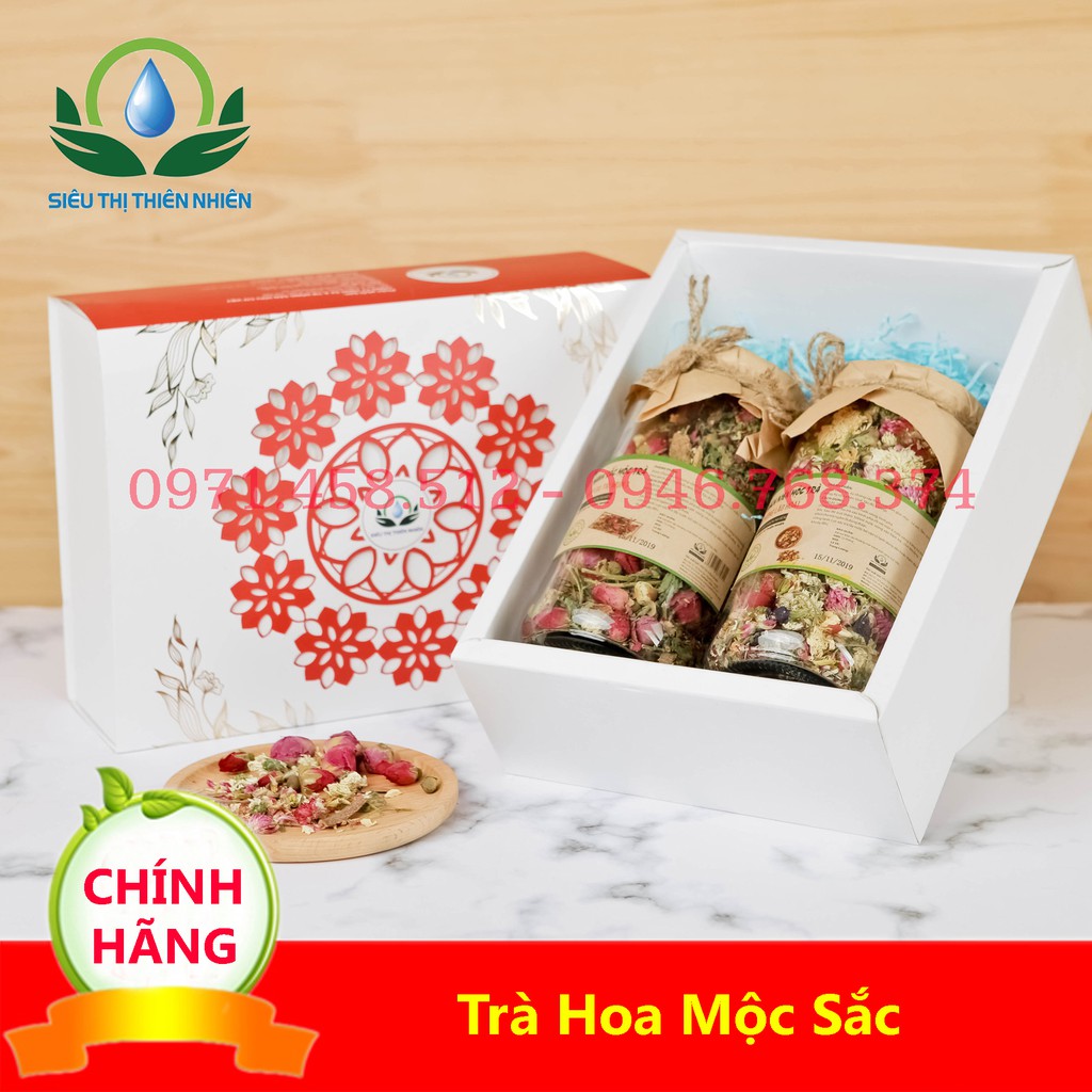 Sét quà tặng trà hoa cao cấp:Thanh Sắc Mộc Trà,Bách Niên Mộc Trà