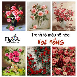 Tranh tô màu theo số sơn dầu số hóa MyArt tự vẽ - Tranh Hoa hồng các loại