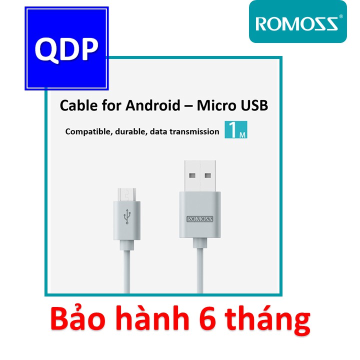 Dây sạc Romoss Android cổng microUSB 1m chính hãng