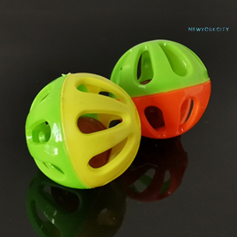 Set 10 Quả Bóng Nhựa Rỗng Có Chuông Vui Nhộn Cho Mèo Cưng