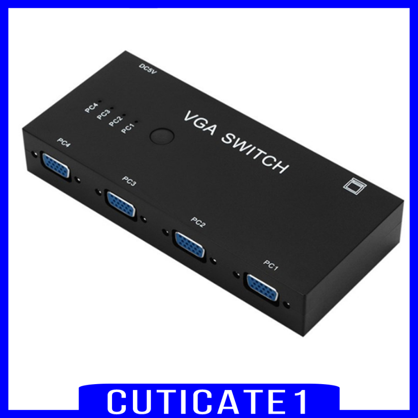 Hộp chuyển đổi video 4 cổng cắm VGA chuyển đổi 4 đầu vào thành 1 đầu ra để chia sẻ máy tính LCD