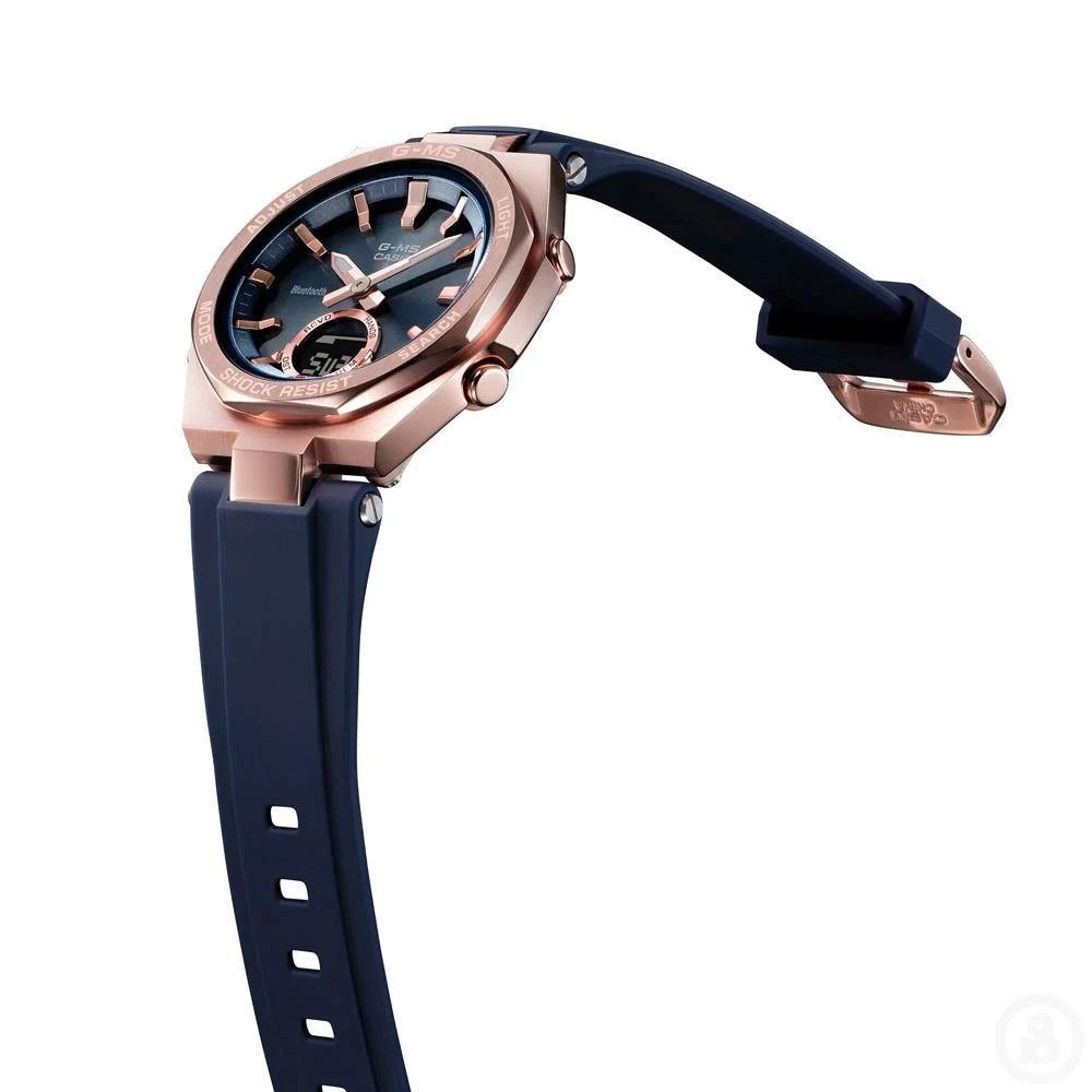 Đồng hồ nữ Casio MSG-B100 / MSG-B100G-2A chống va đập, Bluetooth, pin mặt trời, size 37.2mm, chính hãng
