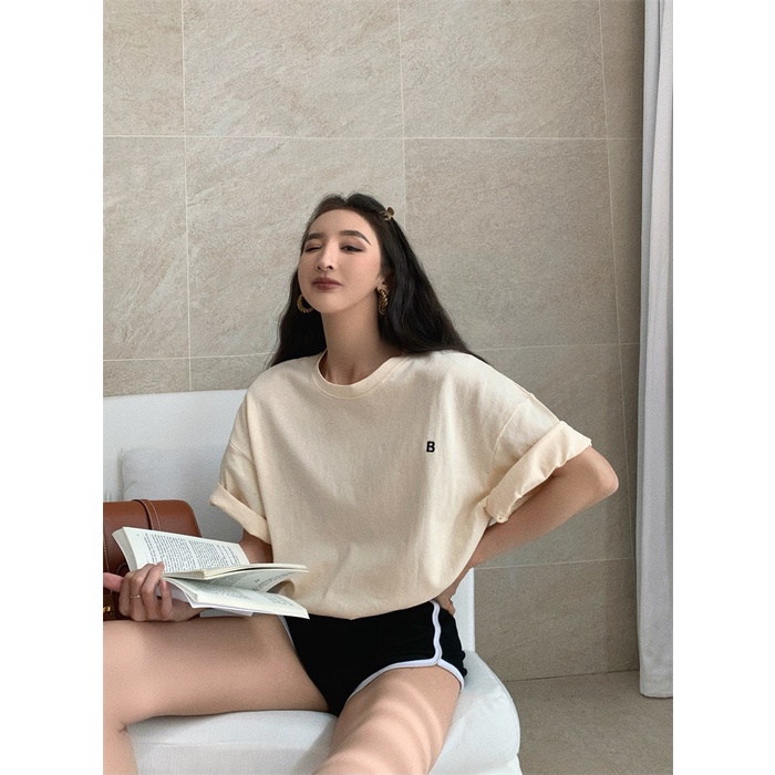 Áo Thun Nữ Ngắn Tay Cổ Tròn Thời Trang Hàn