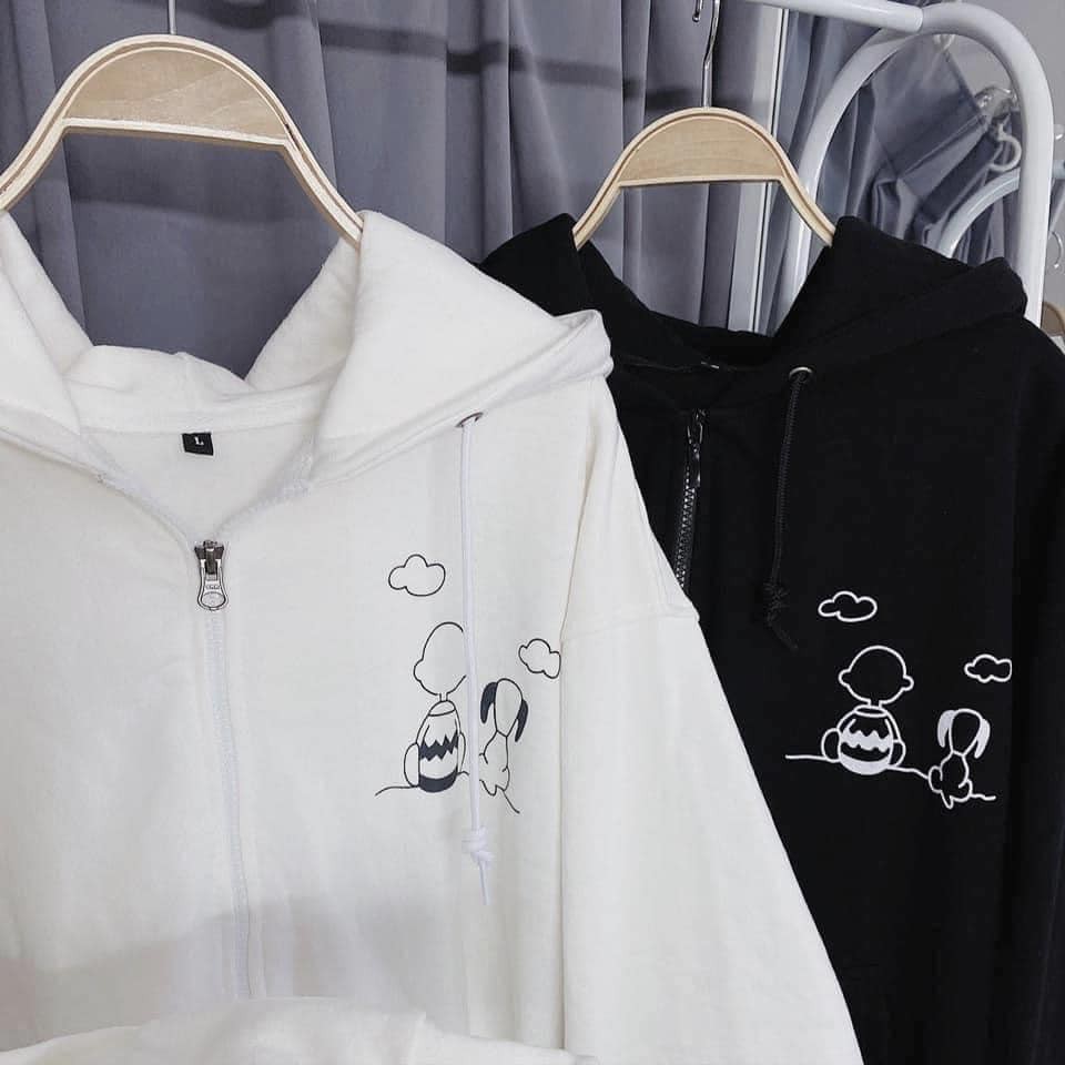 Áo Khoác Hoodie Zip Ulzzang có kéo khóa BIN (Đen, Trắng) - Ginni Hoodie | BigBuy360 - bigbuy360.vn