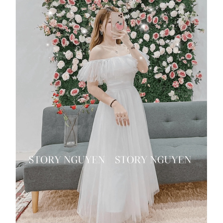 ĐẦM NỮ LƯỚI TRỄ VAI DỰ TIỆC SANG CHẢNH KIÊU SA