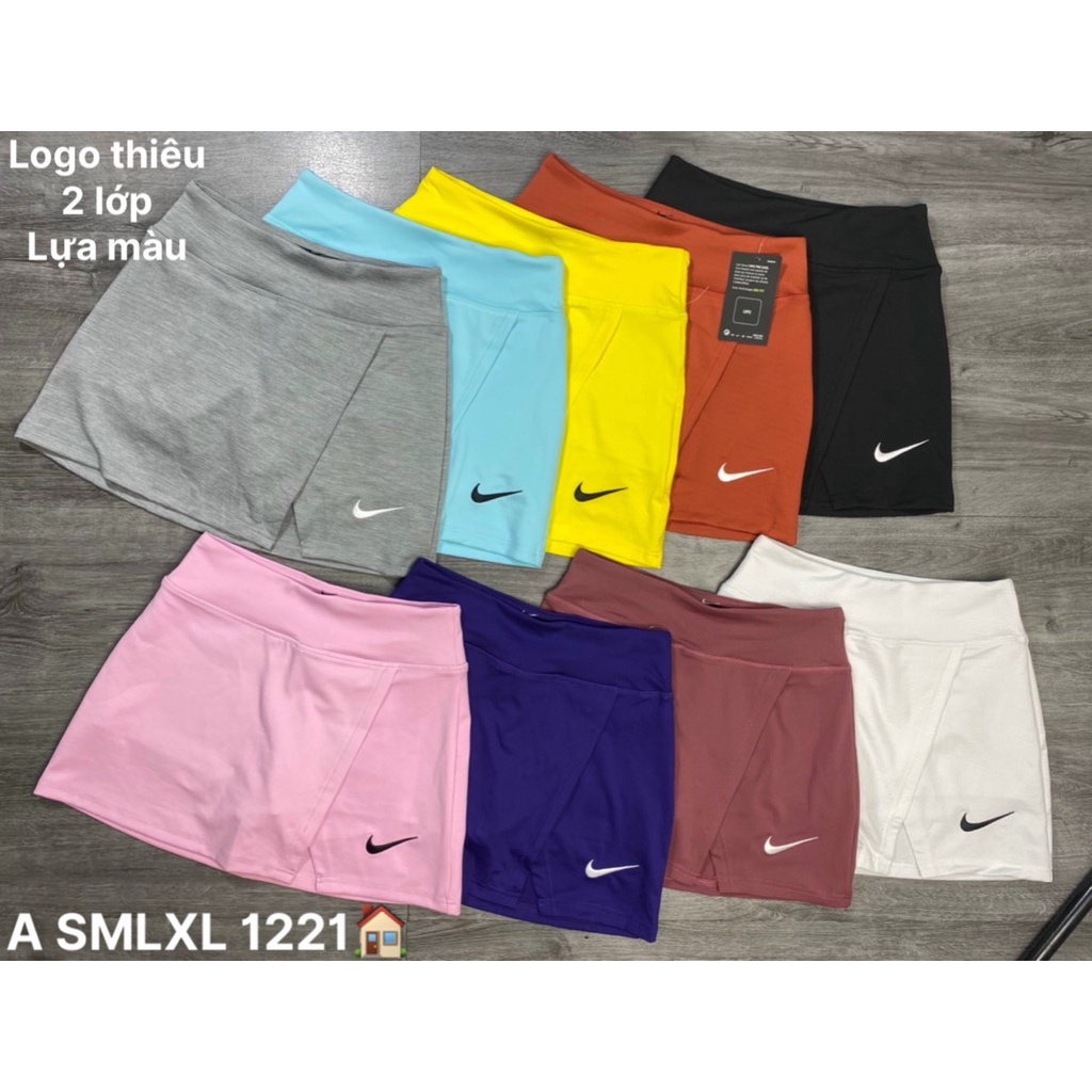 Chân Váy Tennis Thể Thao 2 Lớp Xẻ Tà NK Chơi Tennis, Golf, Cầu Lông Vải Thun Lạnh Co Giãn Tốt