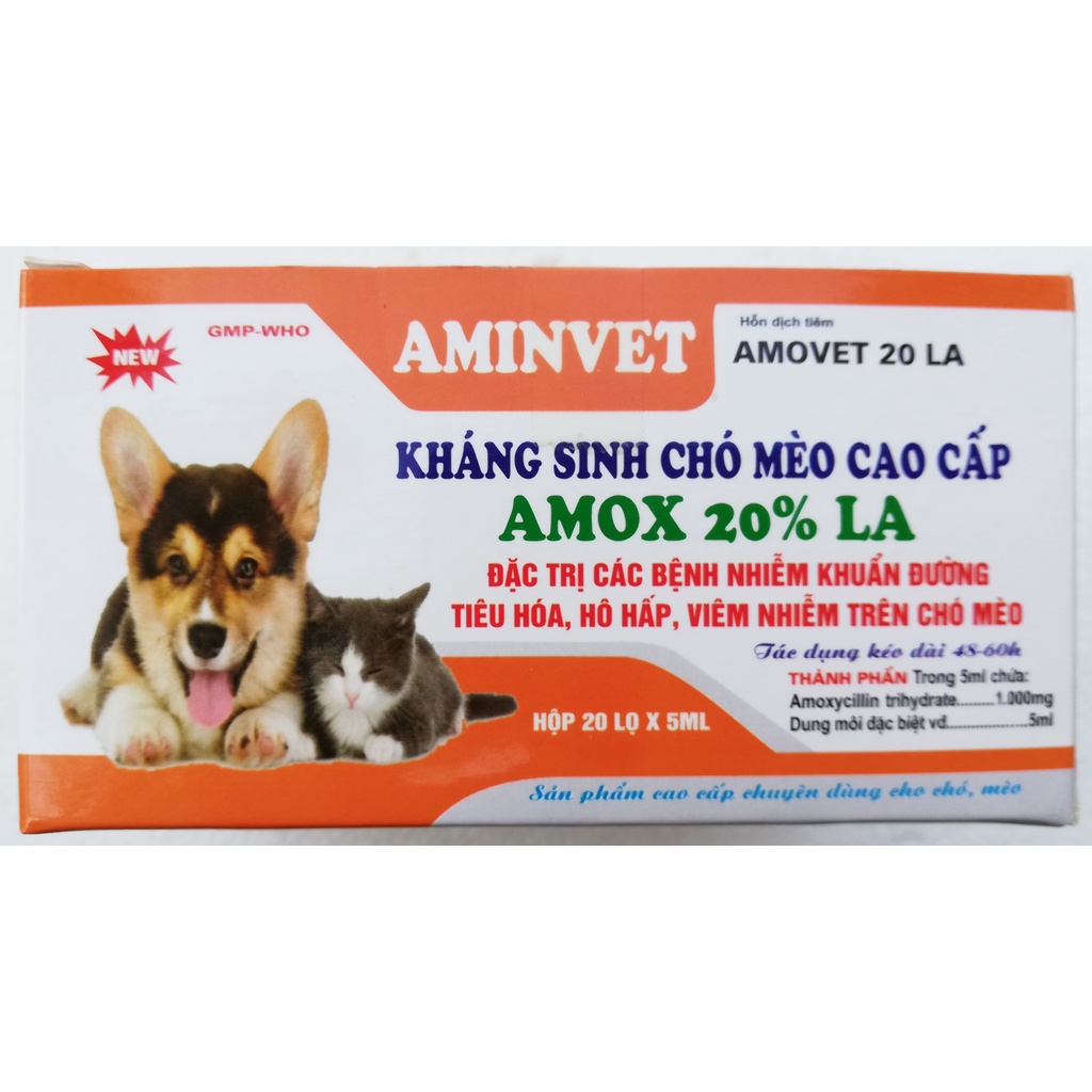 1 lọ AMOVET 20 LA 5ml Sản phẩm cao cấp dùng tốt cho chó, mèo
